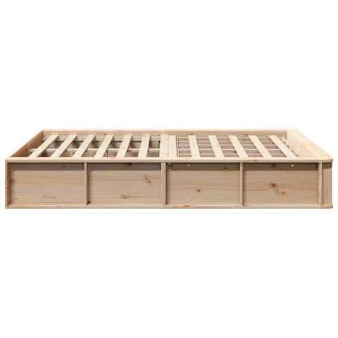 vidaXL with Storage Brown 140 x 190 cm Solid pine wood