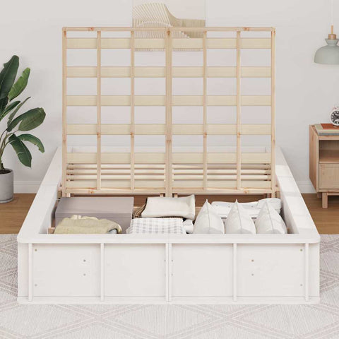 vidaXL with Storage White 140 x 190 cm Wood