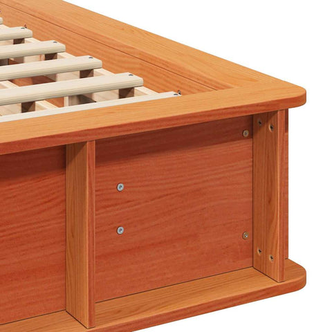 vidaXL with Storage Manual Wax brown 140 x 190 cm Solid wood