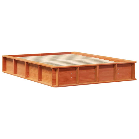 vidaXL with Storage Manual Wax brown 140 x 190 cm Solid wood