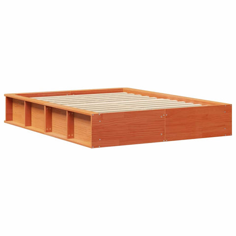 vidaXL with Storage Manual Wax brown 140 x 190 cm Solid wood