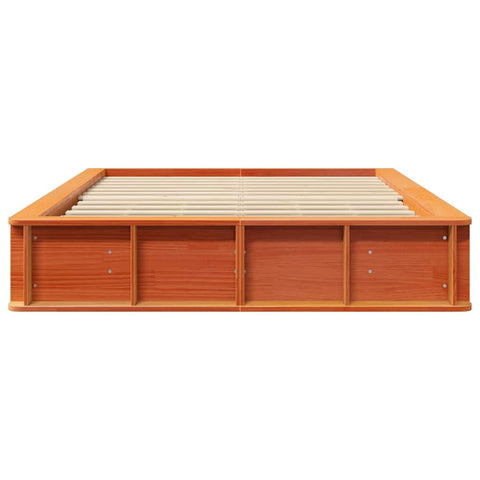 vidaXL with Storage Manual Wax brown 140 x 190 cm Solid wood