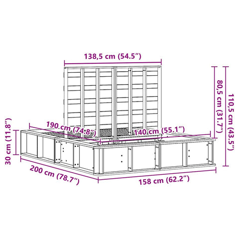 vidaXL with Storage Manual Wax brown 140 x 190 cm Solid wood