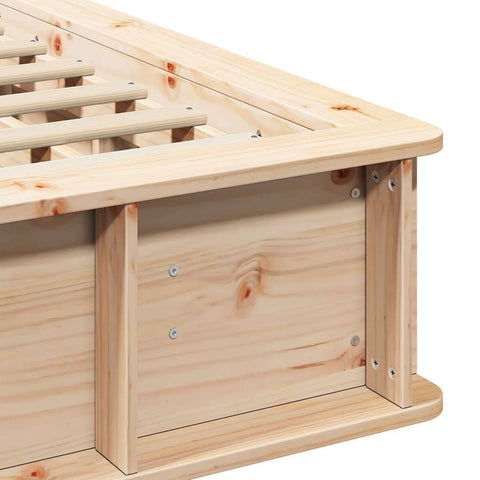 vidaXL with Storage Brown 135 x 190 cm Solid pine wood