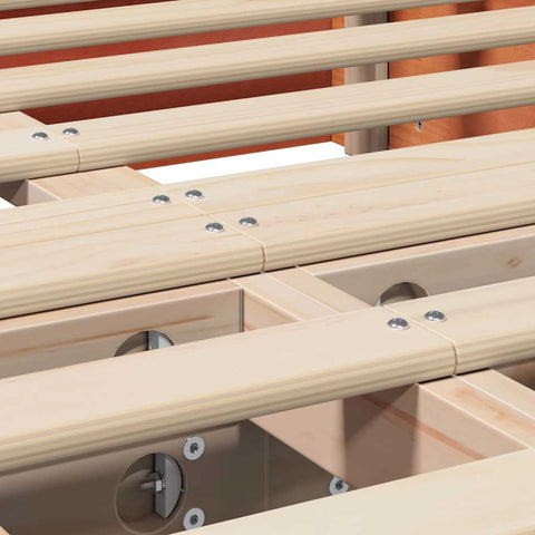 vidaXL Wax brown 135 x 190 cm Solid pine wood and Solid pine wood