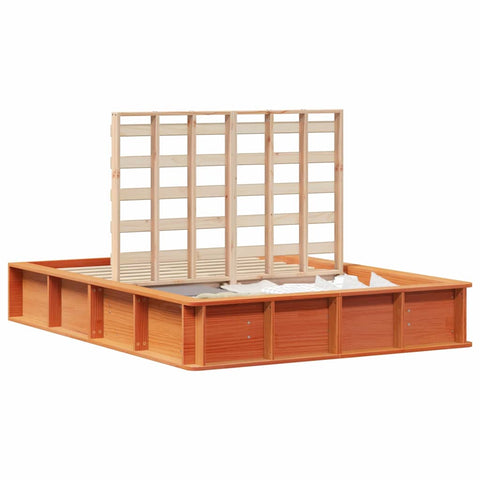 vidaXL Wax brown 135 x 190 cm Solid pine wood and Solid pine wood
