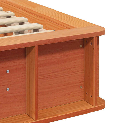 vidaXL with Storage Wax brown 100 x 200 cm Wood