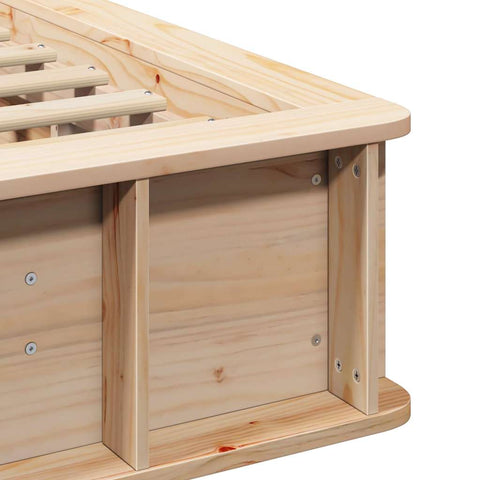 vidaXL with Storage Brown 90 x 200 cm Solid pine wood