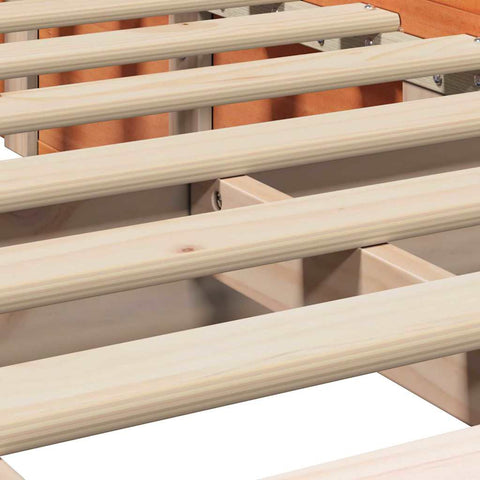 vidaXL with Storage Wax brown 80 x 200 cm Wood