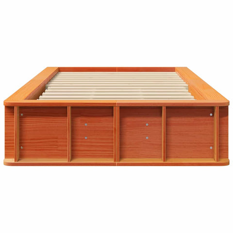 vidaXL with Storage Wax brown 90 x 190 cm Solid wood