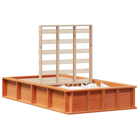 vidaXL with Storage Wax brown 90 x 190 cm Solid wood