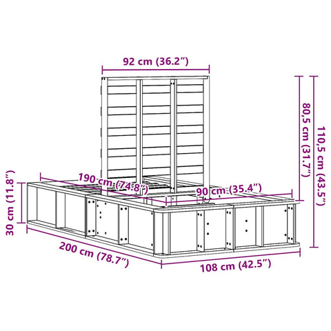 vidaXL with Storage Wax brown 90 x 190 cm Solid wood