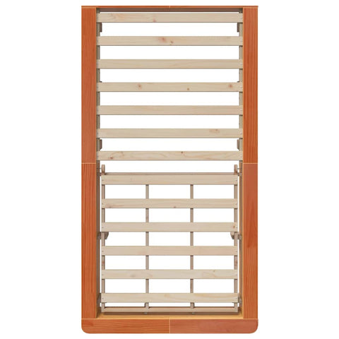 vidaXL with Storage Wax brown 90 x 190 cm Solid wood