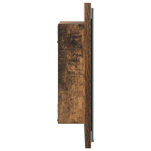 vidaXL LED Bathroom Mirror Smoked Oak 40x8.5x37 cm Engineered Wood