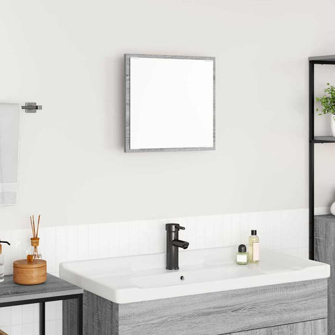 vidaXL LED Bathroom Mirror Grey Sonoma 40x8.5x37 cm Engineered Wood