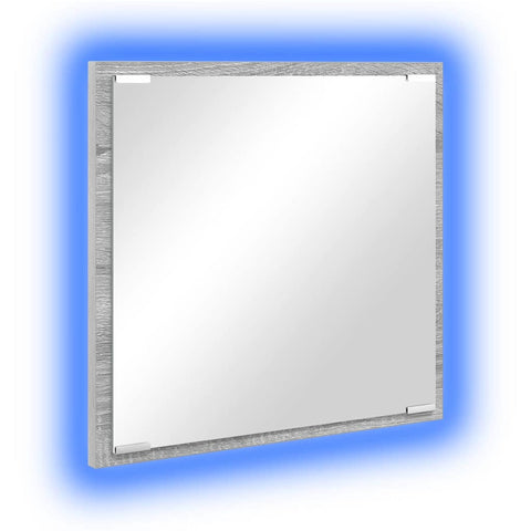 vidaXL LED Bathroom Mirror Grey Sonoma 40x8.5x37 cm Engineered Wood