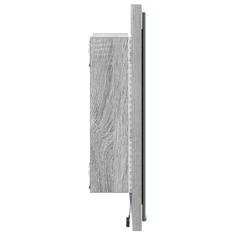 vidaXL LED Bathroom Mirror Grey Sonoma 40x8.5x37 cm Engineered Wood