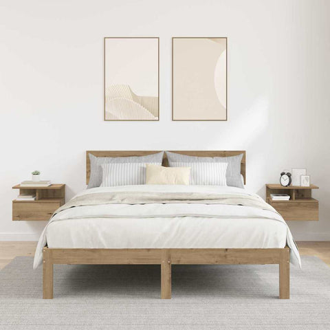 vidaXL Floating Nightstands 2 pcs Artisan Oak 40x31x27 cm Engineered Wood