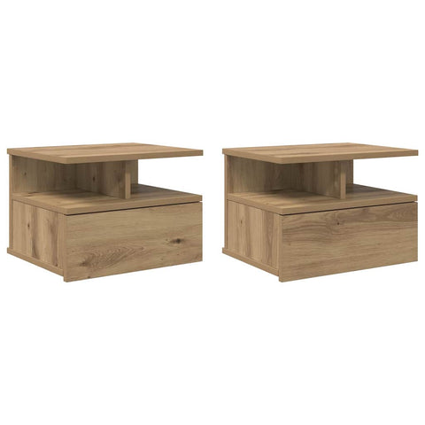vidaXL Floating Nightstands 2 pcs Artisan Oak 40x31x27 cm Engineered Wood