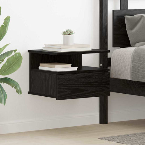 vidaXL Floating Nightstand Black oak 40 x 31 x 27 cm Engineered wood
