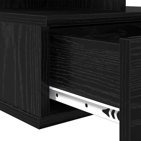vidaXL Floating Nightstands 2 pcs Black Oak 40x31x27 cm Engineered Wood