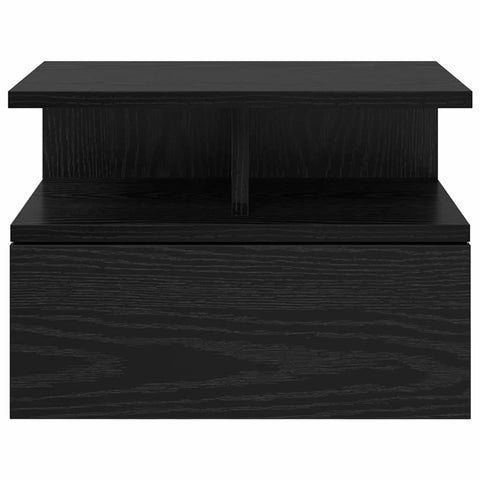 vidaXL Floating Nightstands 2 pcs Black Oak 40x31x27 cm Engineered Wood