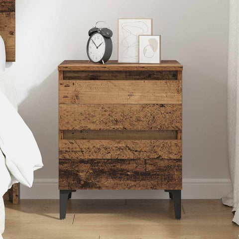 vidaXL Bed Cabinet Old Wood 40x35x50 cm Engineered Wood