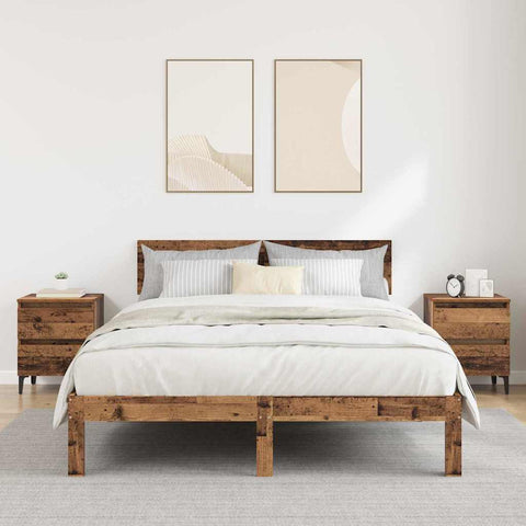 vidaXL Bedside Cabinet 2 pcs Old wood 40 x 35 x 50 cm Engineered wood
