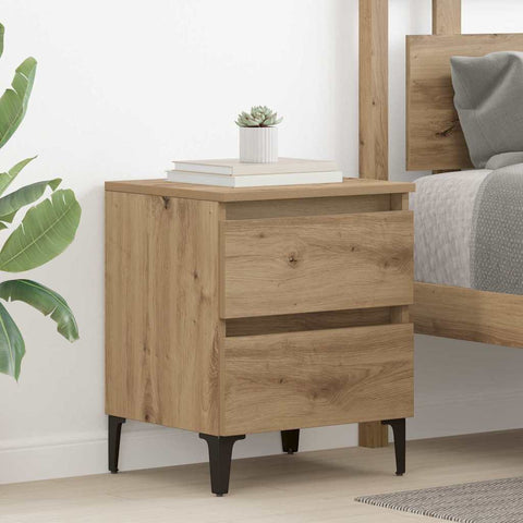 vidaXL Bed Cabinet Artisan Oak 40x35x50 cm Engineered Wood