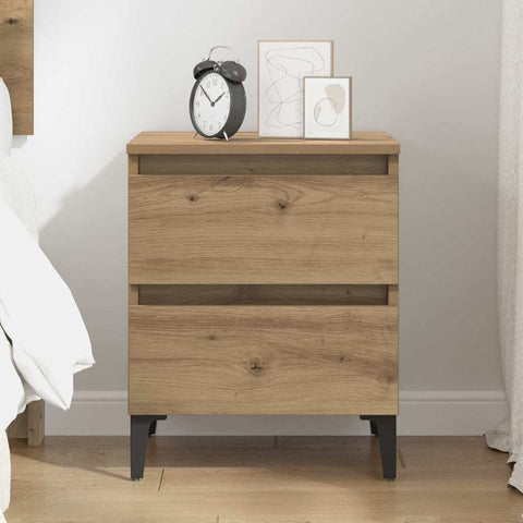 vidaXL Bed Cabinet Artisan Oak 40x35x50 cm Engineered Wood