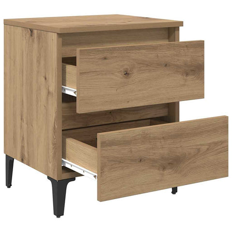 vidaXL Bed Cabinet Artisan Oak 40x35x50 cm Engineered Wood