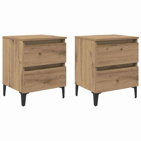 vidaXL Bed Cabinets 2 pcs Artisan Oak 40x35x50 cm Engineered Wood