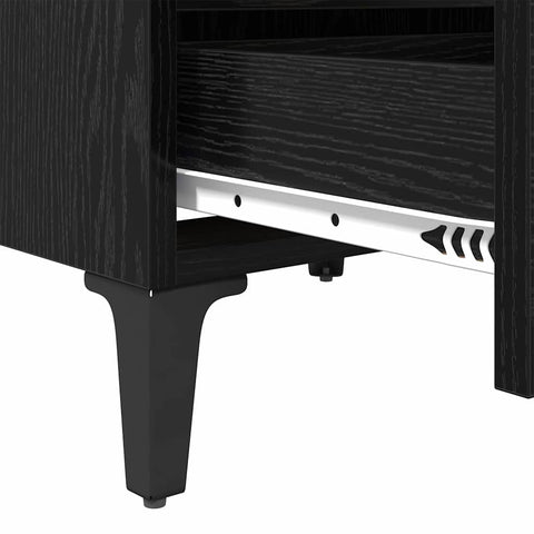 vidaXL Bed Cabinet Black Oak 40x35x50 cm Engineered Wood