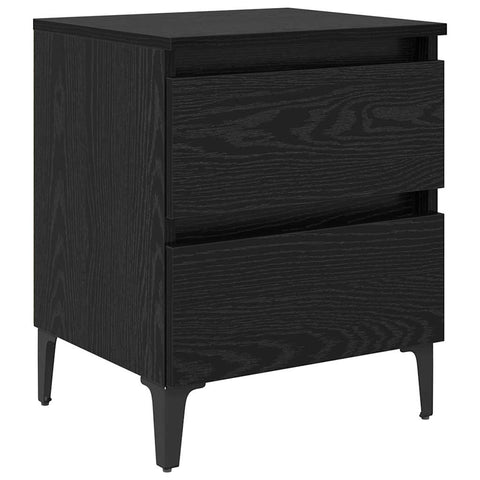 vidaXL Bed Cabinet Black Oak 40x35x50 cm Engineered Wood