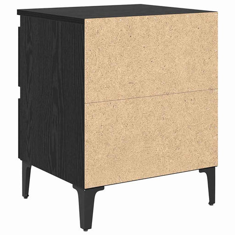 vidaXL Bed Cabinet Black Oak 40x35x50 cm Engineered Wood