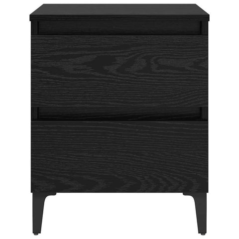vidaXL Bed Cabinet Black Oak 40x35x50 cm Engineered Wood