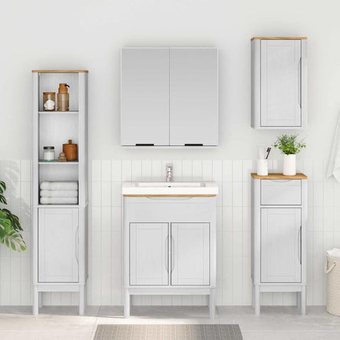 vidaXL Bathroom Sink Cabinet with Shelf FLORO White 60 x 40 x 80 cm