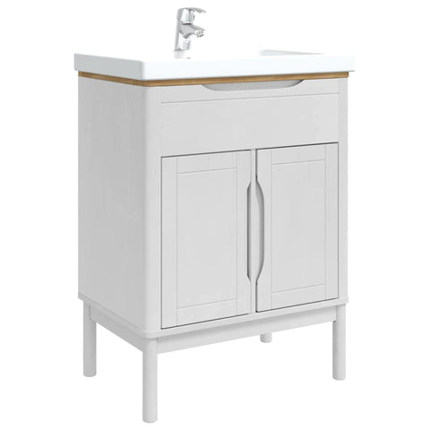 vidaXL Bathroom Sink Cabinet with Shelf FLORO White 60 x 40 x 80 cm