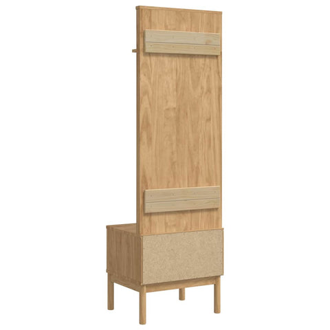 vidaXL Hallway Cabinet with Shelf FLORO Wax Brown 50 x 40 x 158 cm