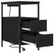 vidaXL Bedside Table Black oak 30 x 48 x 61 cm Engineered wood