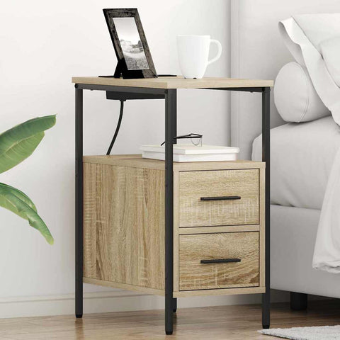 vidaXL Bedside Table Sonoma oak 30 x 48 x 61 cm Engineered wood