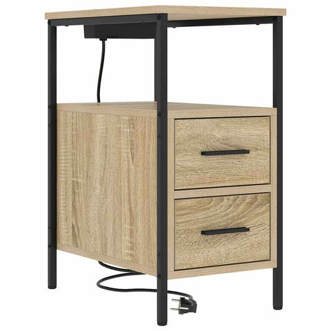vidaXL Bedside Table Sonoma oak 30 x 48 x 61 cm Engineered wood