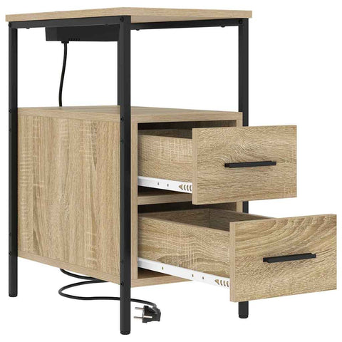 vidaXL Bedside Table Sonoma oak 30 x 48 x 61 cm Engineered wood