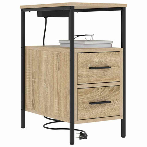 vidaXL Bedside Table Sonoma oak 30 x 48 x 61 cm Engineered wood