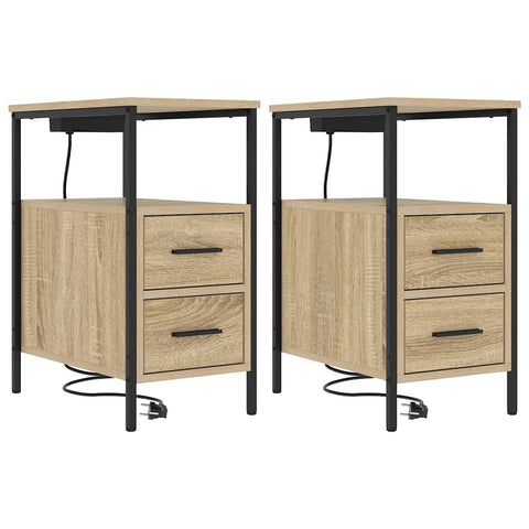 vidaXL Bedside Table 2 pcs Sonoma oak 30 x 48 x 61 cm Engineered wood