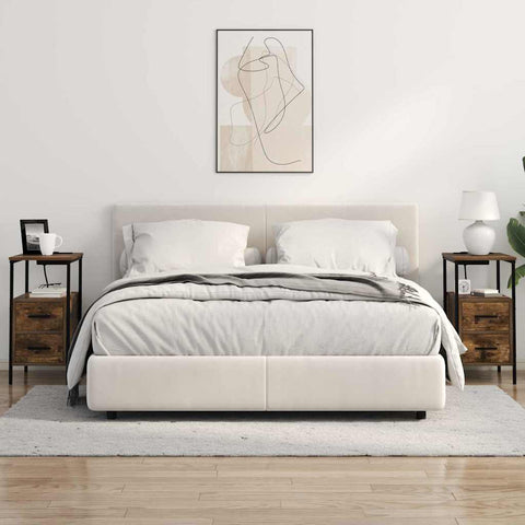 vidaXL Bedside Table Smoked oak 30 x 48 x 61 cm Engineered wood