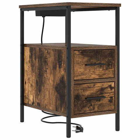 vidaXL Bedside Table 2 pcs Smoked oak 30 x 48 x 61 cm Engineered wood