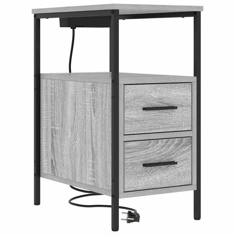 vidaXL Bedside Table Grey sonoma 30 x 48 x 61 cm Engineered wood
