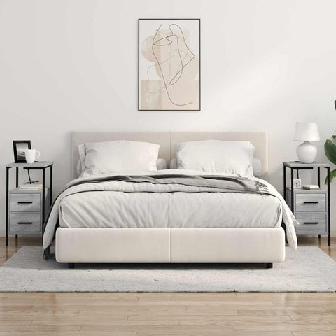 vidaXL Bedside Table 2 pcs Grey sonoma 30 x 48 x 61 cm Engineered wood