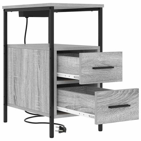 vidaXL Bedside Table 2 pcs Grey sonoma 30 x 48 x 61 cm Engineered wood